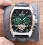 Copy Patek Philippe Perpetual Calendar Tonneau Watches in Green Ombre Dial 42mm